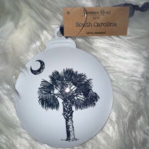 South Carolina Metal Ornament - Blue and White